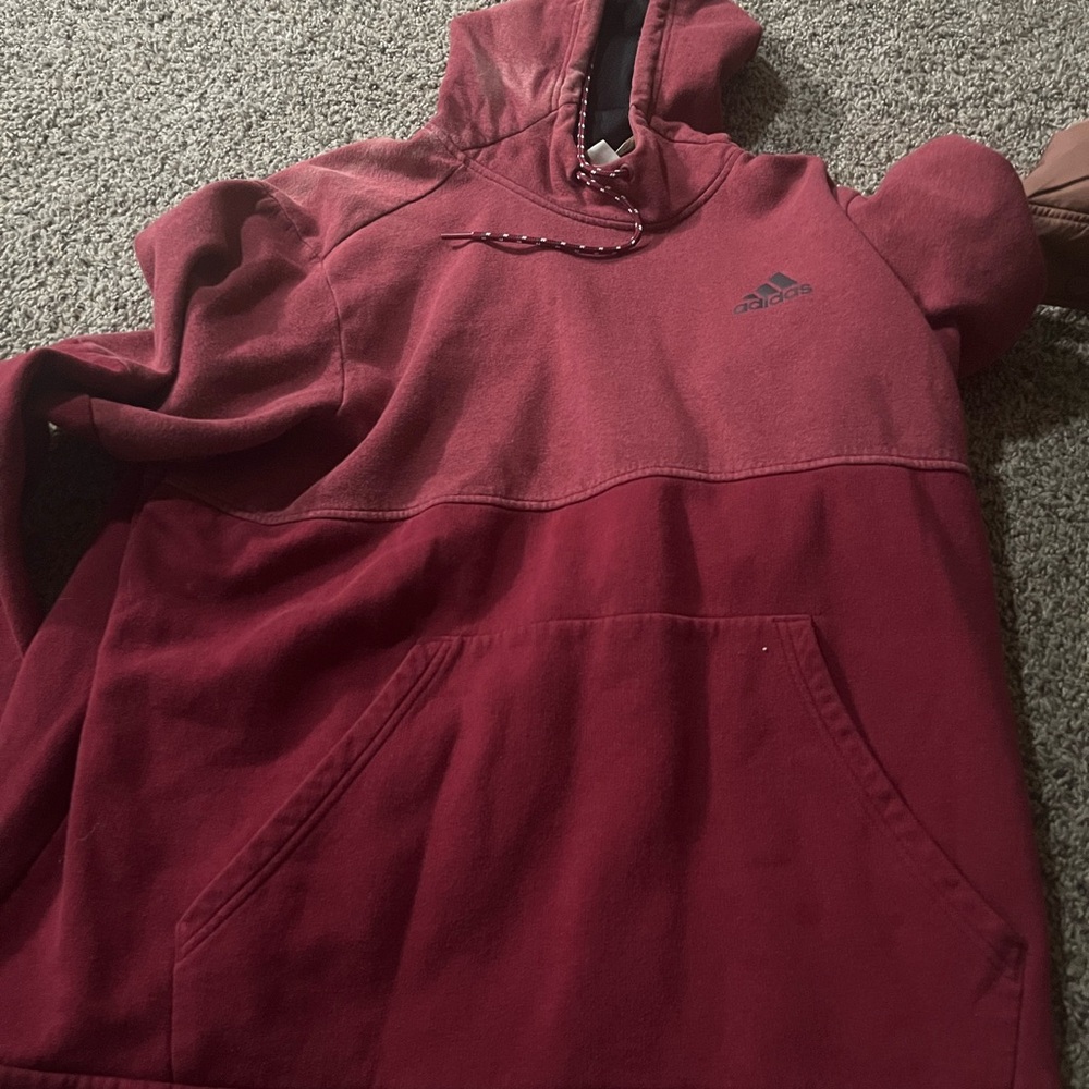 Adidas sweatshirt worn a couple times has a couple stains but still fairly good